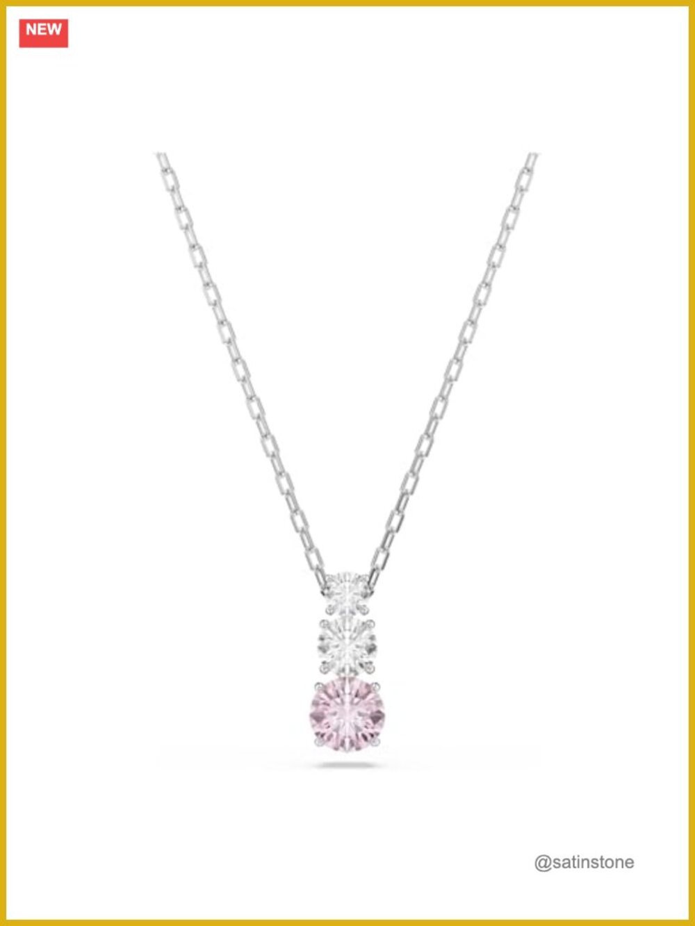 Swarovski Stilla Attract Round Cut Crystal Rhodium Plated Pendant Necklace